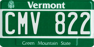 VT license plate CMV822