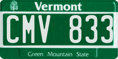 VT license plate CMV833
