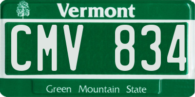 VT license plate CMV834