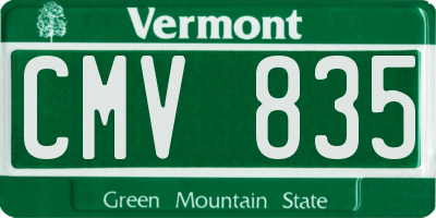 VT license plate CMV835