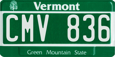 VT license plate CMV836