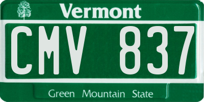 VT license plate CMV837