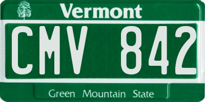 VT license plate CMV842