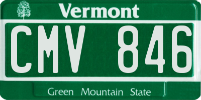 VT license plate CMV846