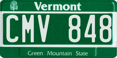 VT license plate CMV848