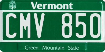 VT license plate CMV850