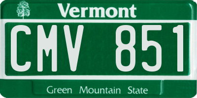 VT license plate CMV851
