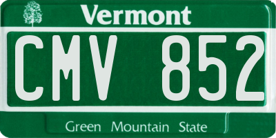 VT license plate CMV852