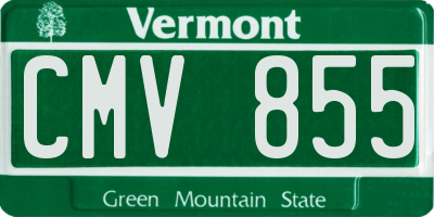VT license plate CMV855