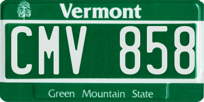 VT license plate CMV858