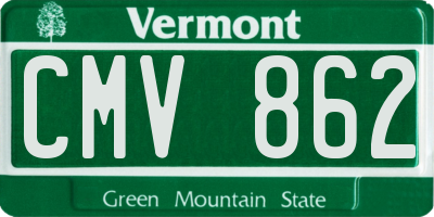 VT license plate CMV862
