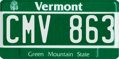 VT license plate CMV863
