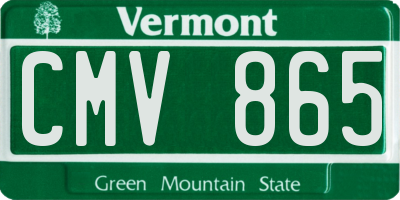 VT license plate CMV865