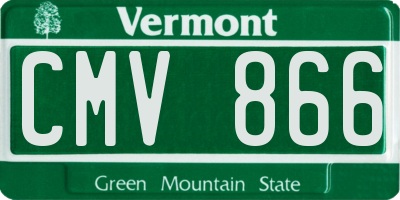 VT license plate CMV866