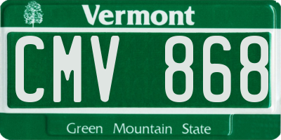 VT license plate CMV868