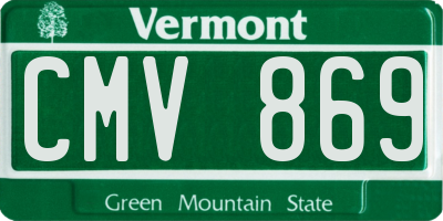 VT license plate CMV869