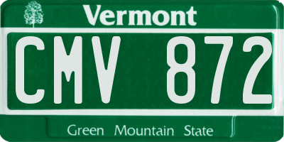 VT license plate CMV872