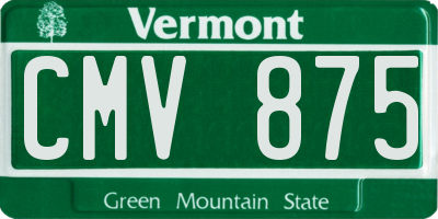 VT license plate CMV875