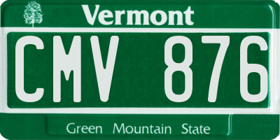 VT license plate CMV876