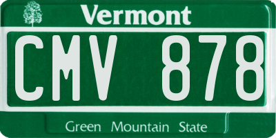 VT license plate CMV878
