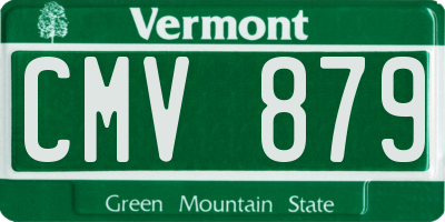 VT license plate CMV879