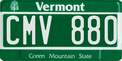 VT license plate CMV880