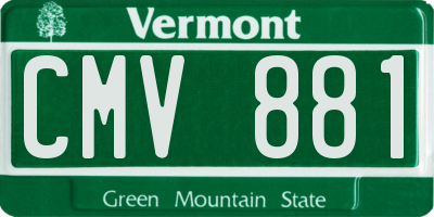 VT license plate CMV881