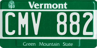 VT license plate CMV882