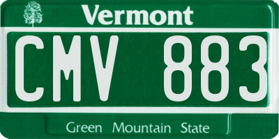VT license plate CMV883