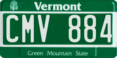 VT license plate CMV884