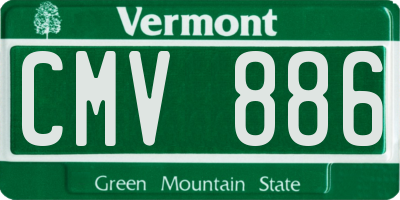 VT license plate CMV886