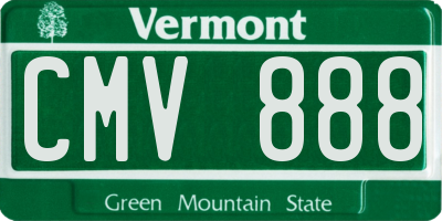 VT license plate CMV888