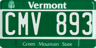 VT license plate CMV893