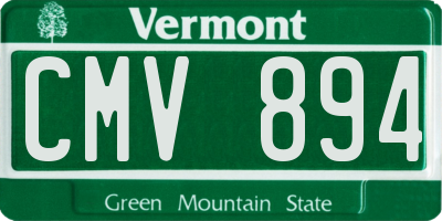 VT license plate CMV894