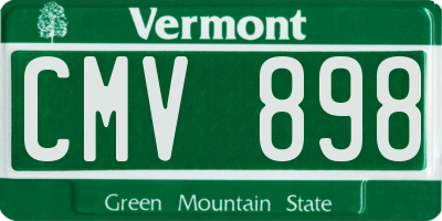 VT license plate CMV898