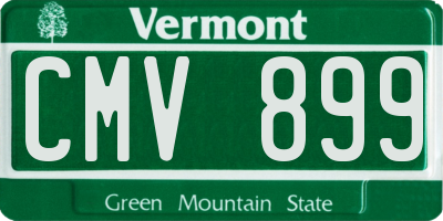 VT license plate CMV899