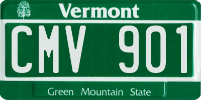 VT license plate CMV901