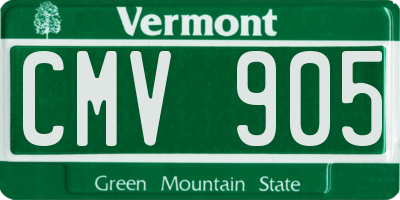 VT license plate CMV905