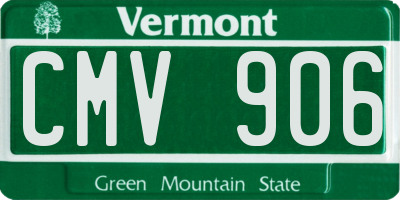 VT license plate CMV906