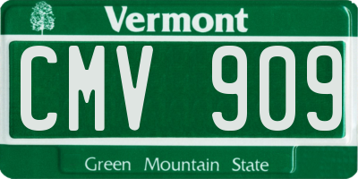 VT license plate CMV909