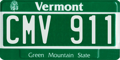 VT license plate CMV911
