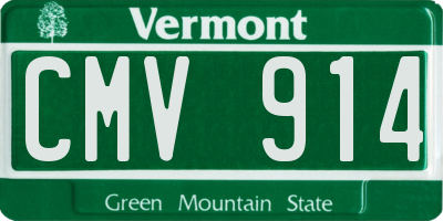 VT license plate CMV914