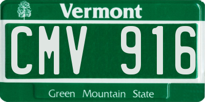 VT license plate CMV916