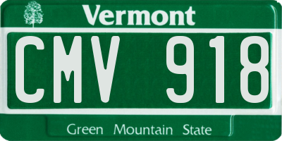 VT license plate CMV918