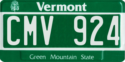 VT license plate CMV924