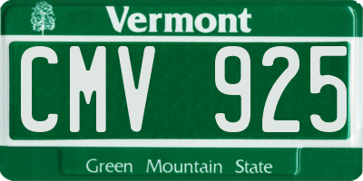 VT license plate CMV925