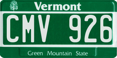 VT license plate CMV926