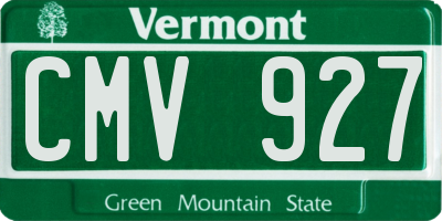VT license plate CMV927