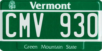 VT license plate CMV930