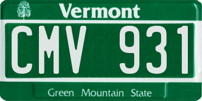 VT license plate CMV931